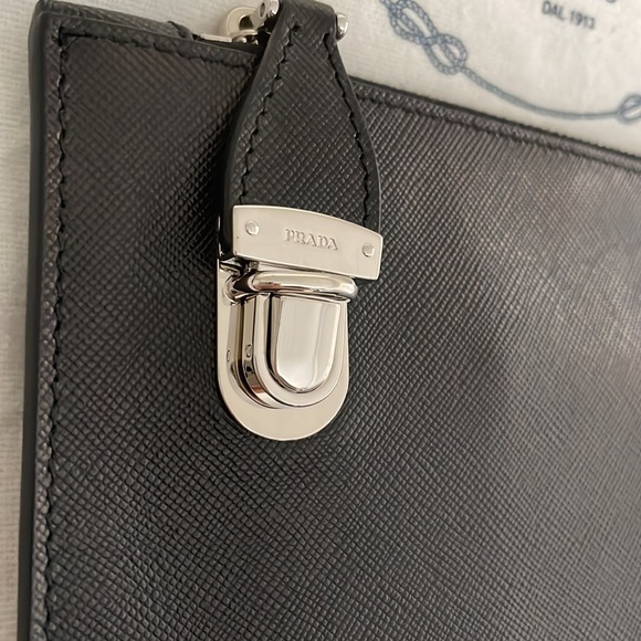 Authentic Prada Saffiano Lux Pochette with Snap lock (Excellent Condition) - Picture 9 of 12